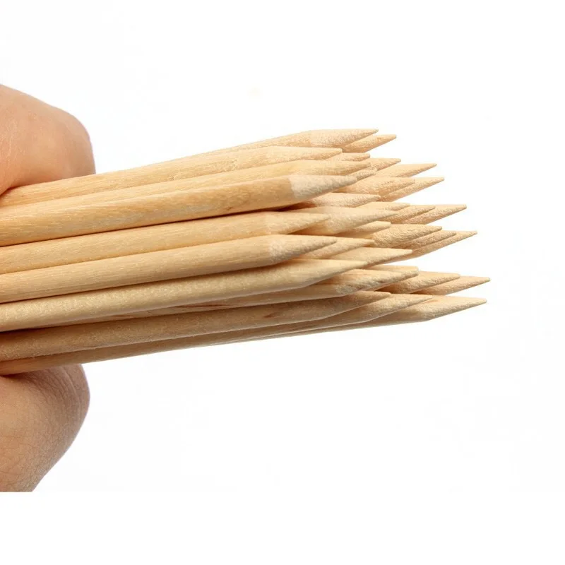 Высококачественный оранжевый салонный Маникюрный Инструмент Толкатель для кутикулы для удаления ногтей деревянные палочки для дизайна ногтей