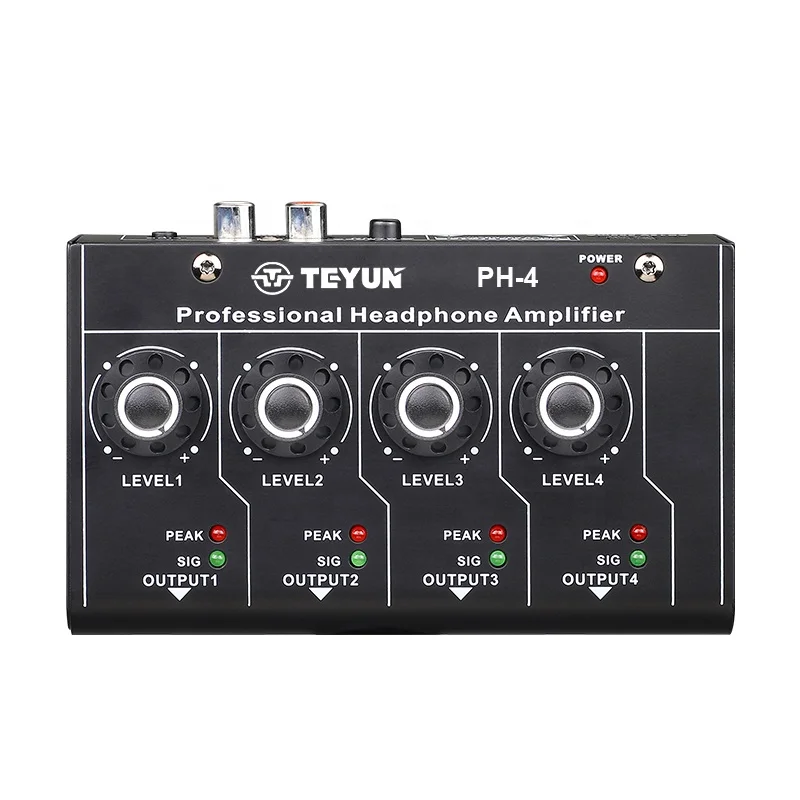 TEYUN PH4 mini  Mixer audio 4 Channel headphone distributor mobile phone computer Audio Mixer