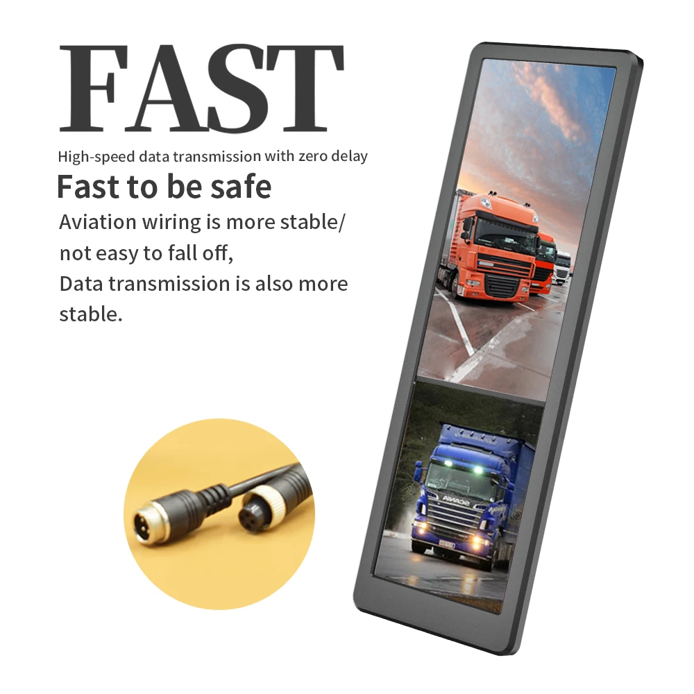 15inch Portrait Split View Dual Screen Video Recording Electronic Rear View Car Reversing Aid Dvr Mirror Truck Monitor System