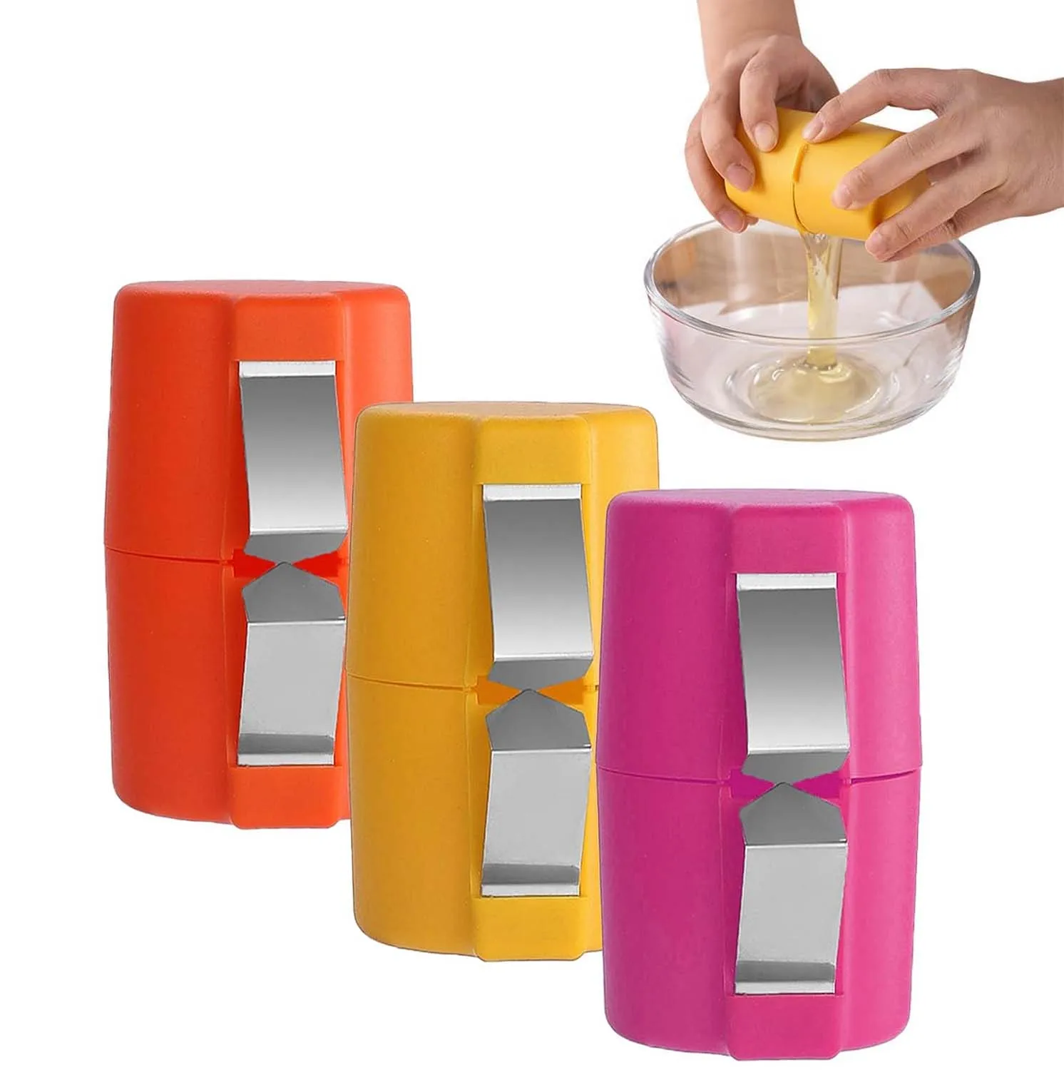 New Plastic 3 Pcs Manual Egg Cracker Tool Shell Separator Remover Peeler Breaker Egg Shell Opener for Boiled Raw Eggs