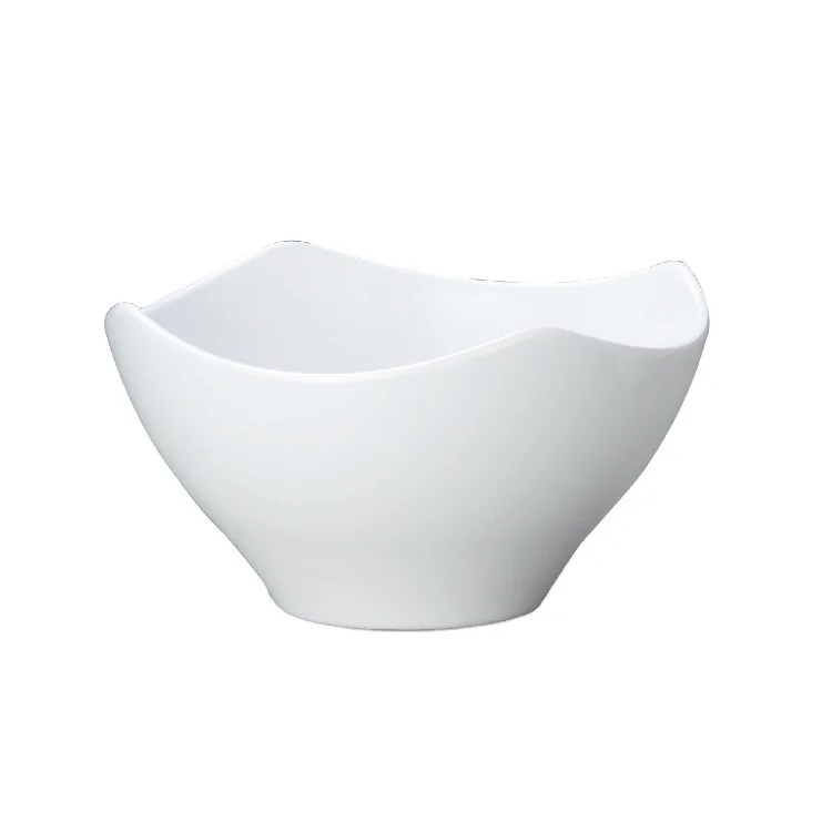 Melamine Round White Bowl Hot Pot Vegetable Salad Mixing Unbreakable Reusable Bowl for Restaurant