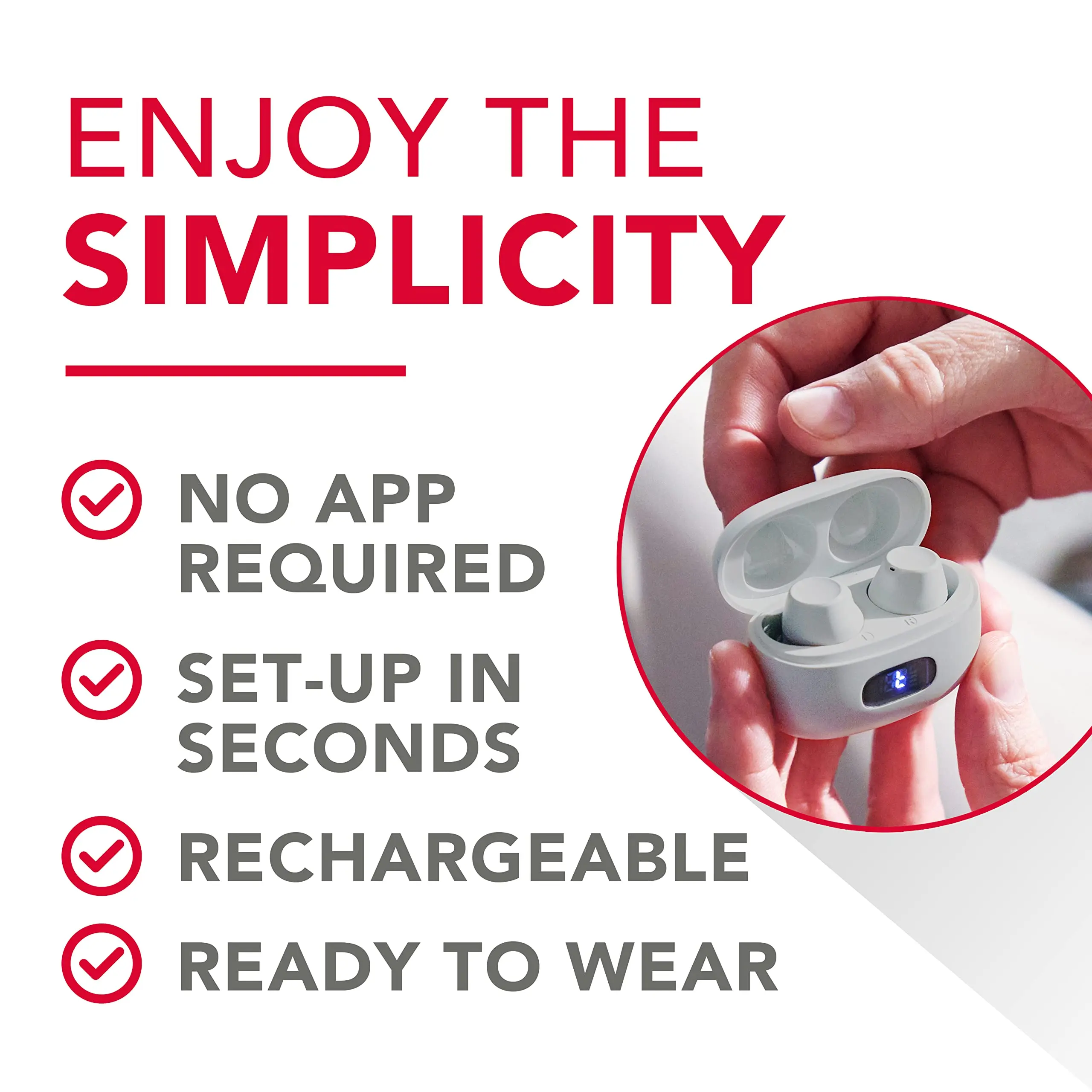 Rechargeable Hearing Amplifier Aid Ear Deaf Hearing Loss OTC Digital Medical CIC Hearing Aid Invisible