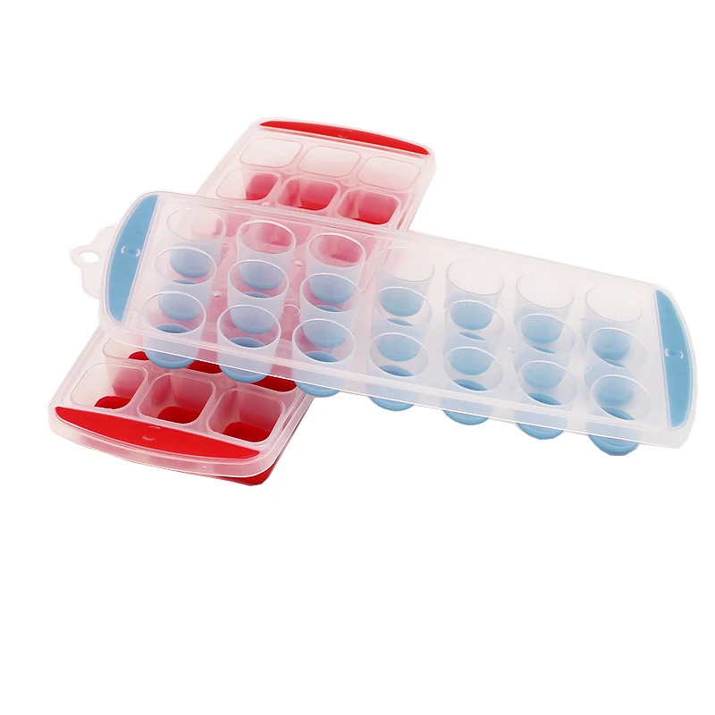 Hot 21cube Ice Cube Tray Easy Pop Maker Ice Cube Plastic Silicone Mould