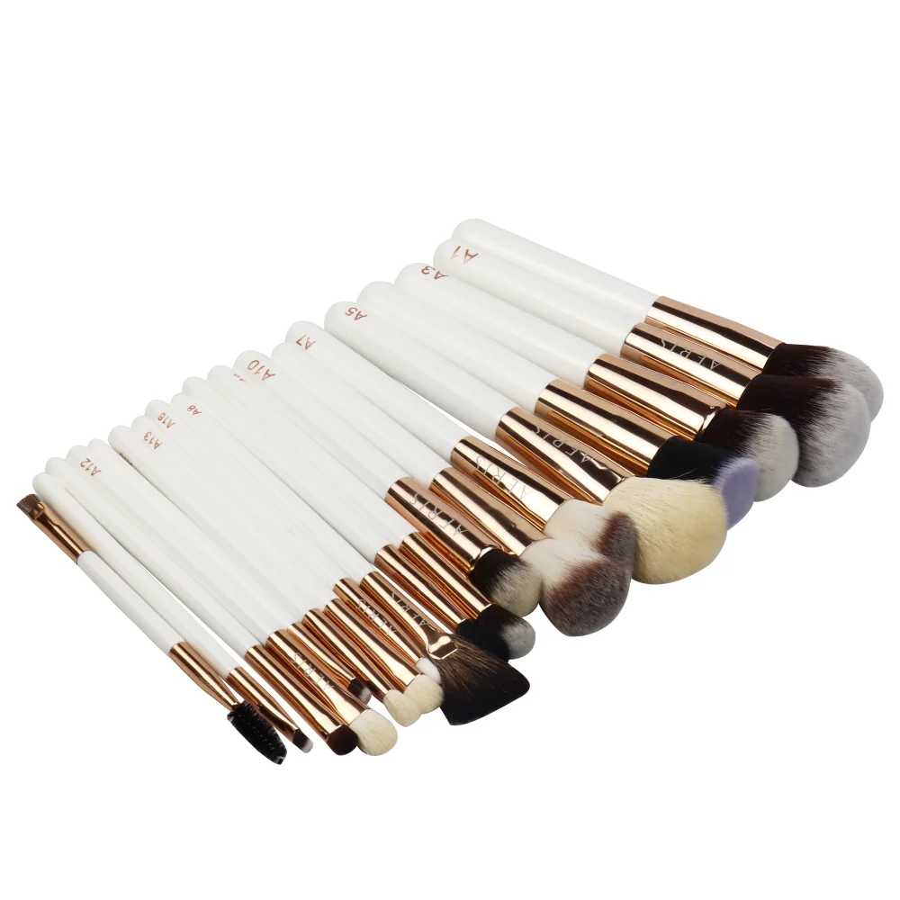15pcs synthetic hair vegan makeup brush set free sample