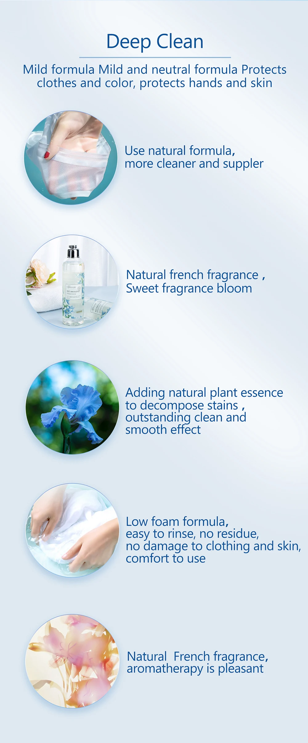 High Density Liquid Laundry Detergent  Chinese Manufacturer Supply No Stimulating Residue-Free Detergent For Washing cloth