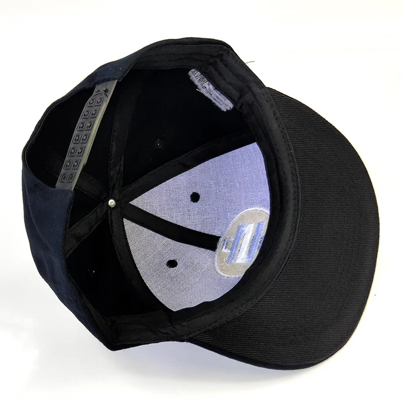 Adjustable Flat Hip Hop Hats Plain 6 Panel Men Private Label Custom black Snapback Cap Hats