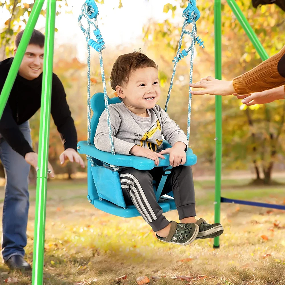 Baby Swing set plastic for kids baby chair playground outdoor metal swing sets hot sale quality safety panda swing set