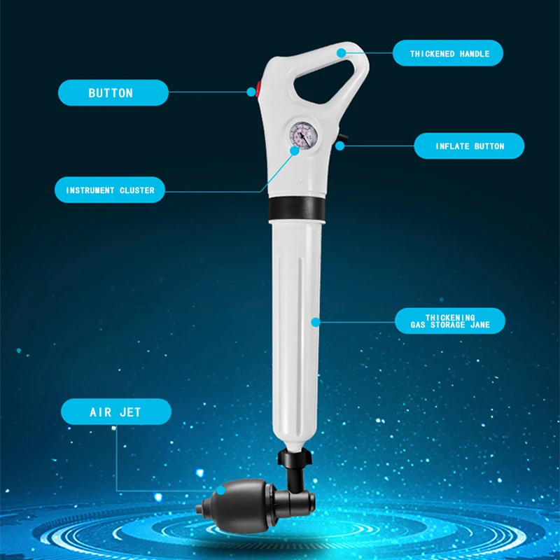 Toilet Pipe Desatascadores Air Pressure Toilet Floor Drain Sewer Dredge Cleaner High Pressure Toilet Plungers