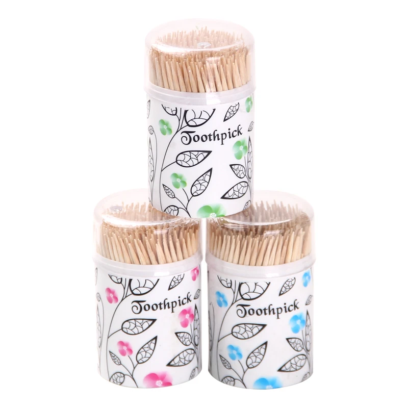 
High Quality Plastic Portable Accessories Super Markets Bamboo Toothpick Packed 