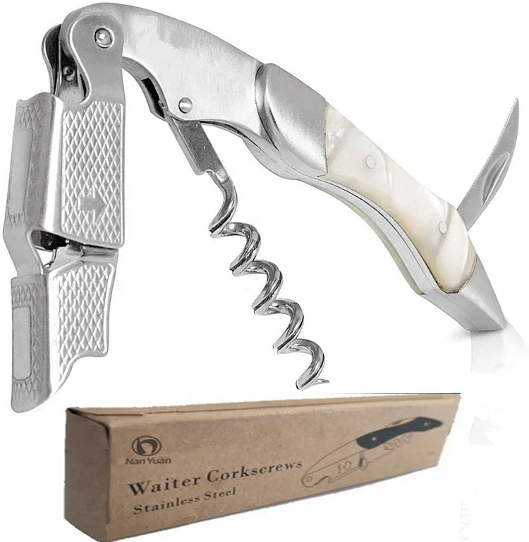 High Quality Double Hinged Wine Corkscrew Resin Handle Plastic Wine Bottle Opener With Gifts