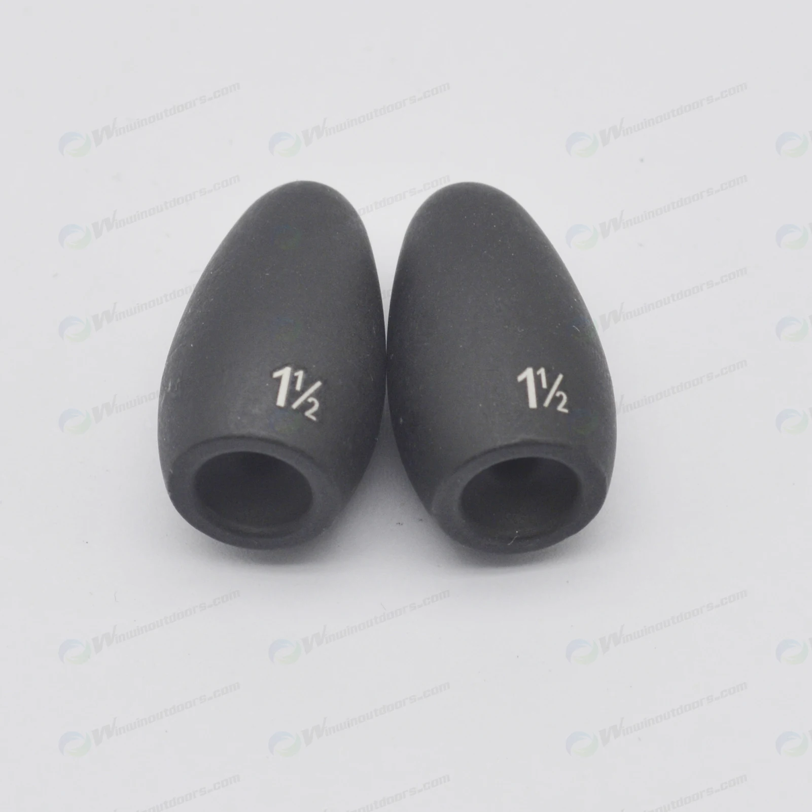 anodized  black 1 1/2 TFW with size mark  tungsten sinker, whole tungsten fishing sinker for sale