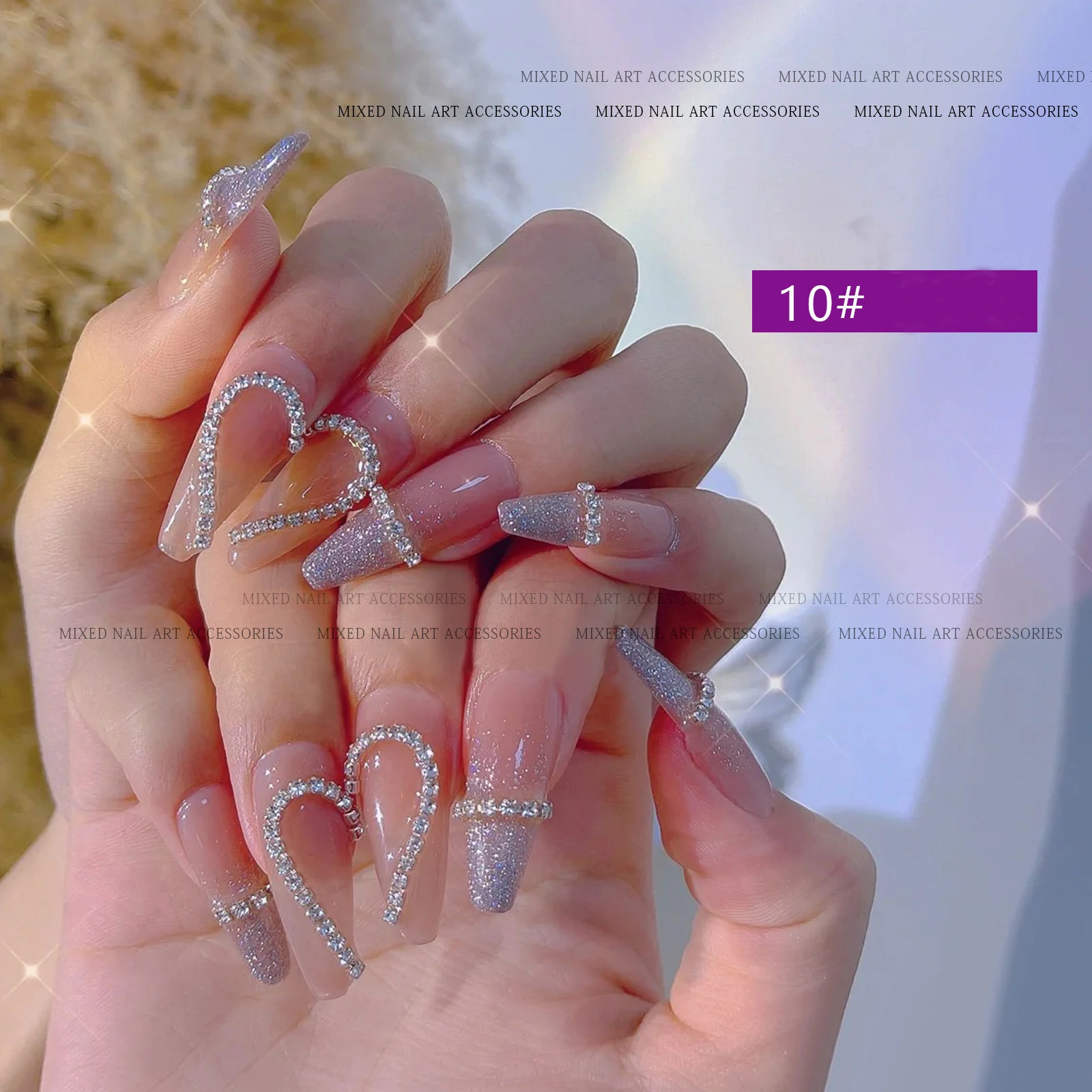 Manicure Japanese style new manicure Aurora Butterfly Heart Bear bow chain alloy ornament