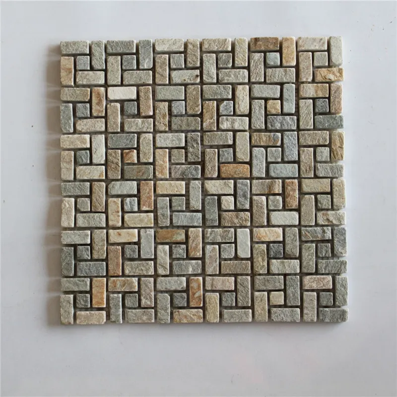 Multi Rusty Wall Tiles Slate Stone Chipped Mosaic Square Tiles