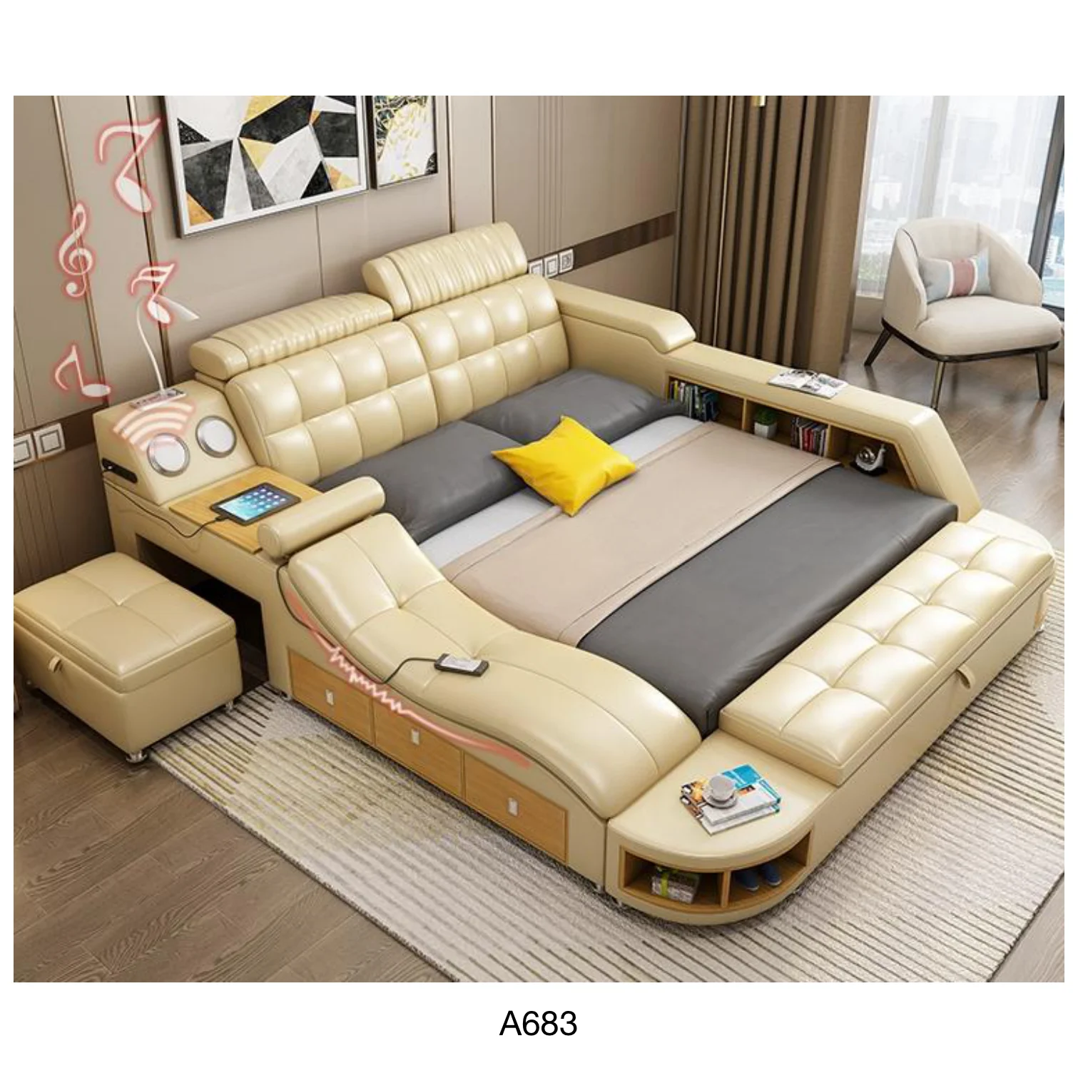 Wood Bedroom Set Furniture Room Double King Size Modern Bed Frame