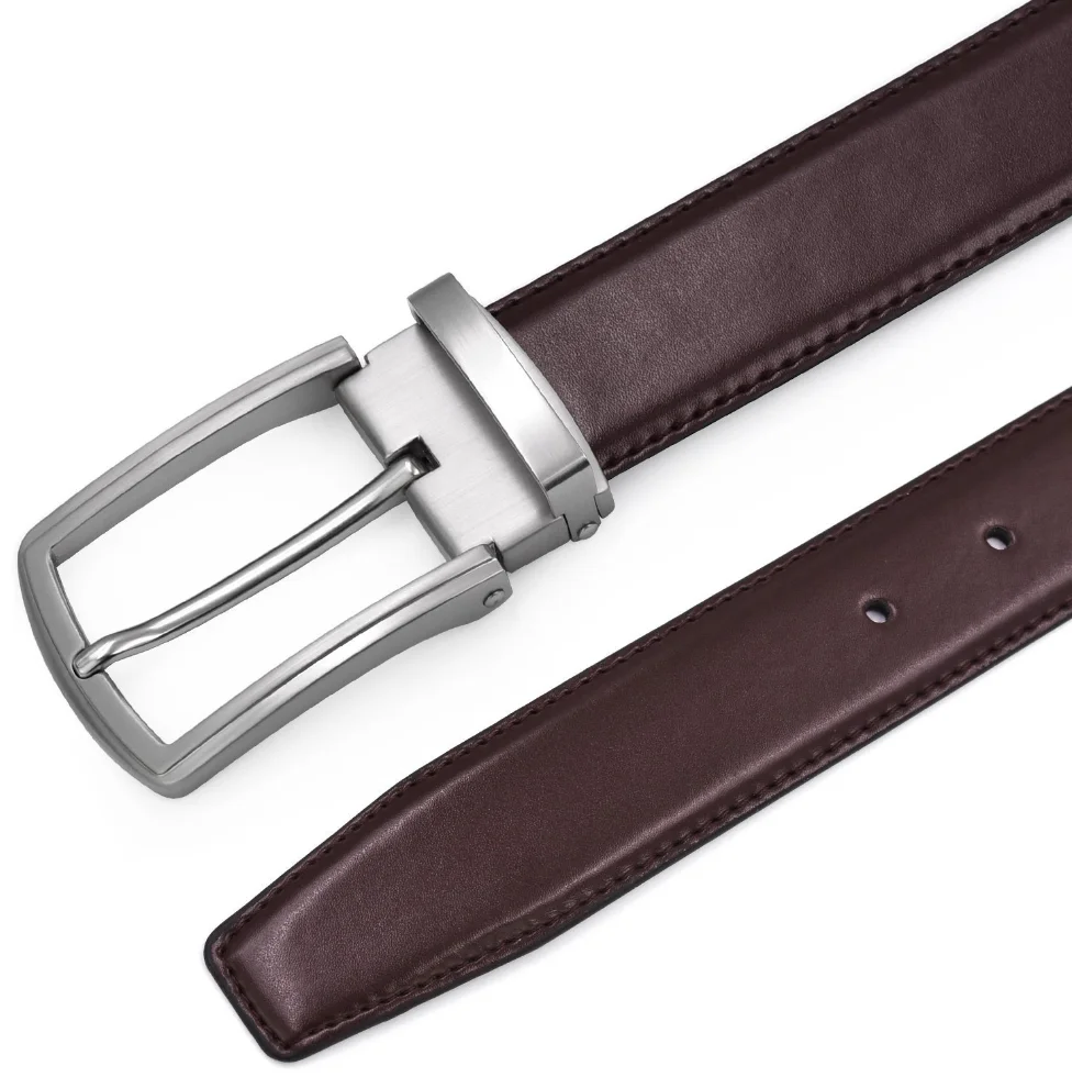 First layer genuine leather gift box packaging cowhide belt factory customized needle buckle belt