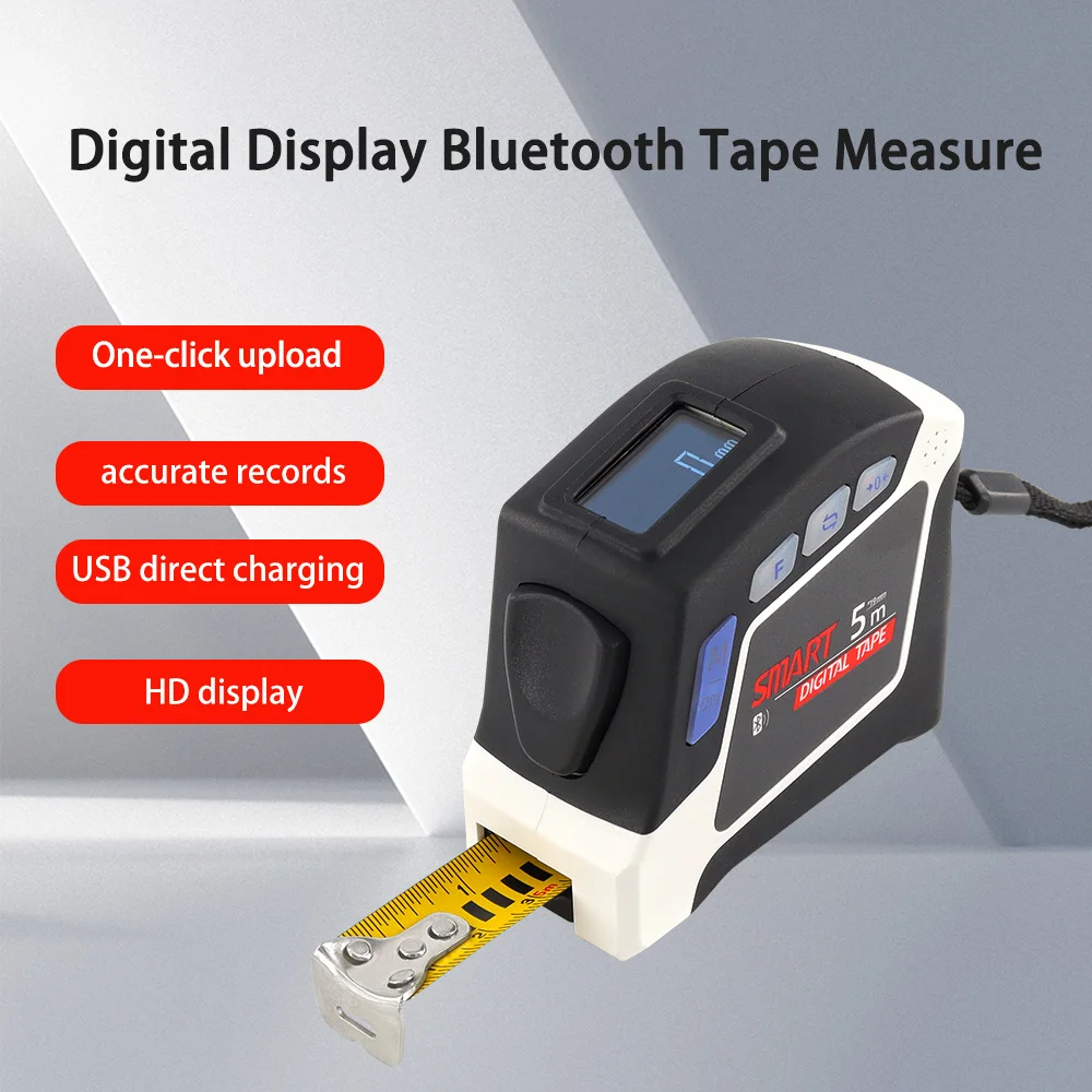 Digital Display Bluetooth Laser Tape Measure 40M+5M 2 in 1 LCD Smart Laser Rangefinder