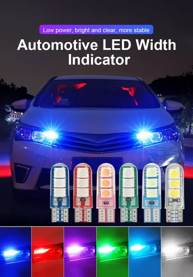 Светодиодный силиконовый стробоскоп t10 6smd 5050 carcob аксессуары для автомобильного