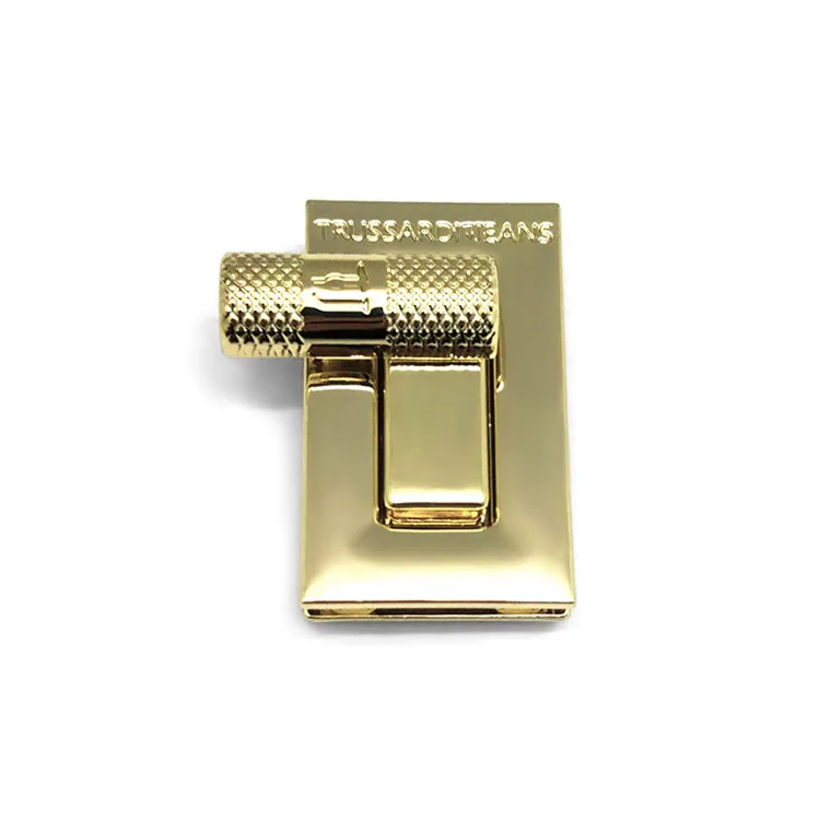 Factory wholesale high quality custom leather bag twist bag accessories clasp lock lead free handbags hardware locks for lady