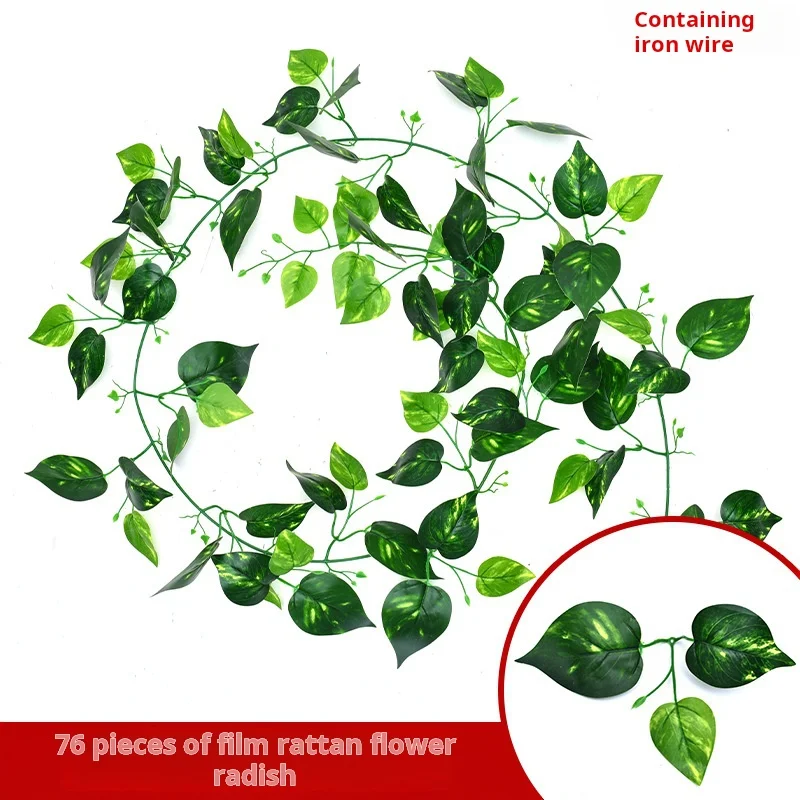 Artificial green plant fake leaves green radish grape ivy vine