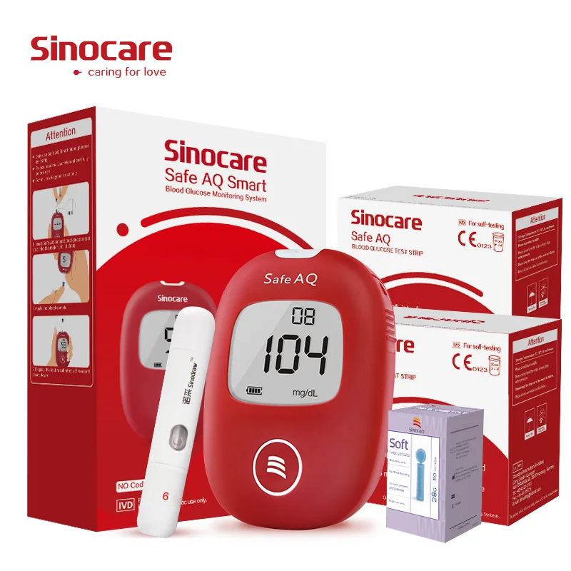  Умный глюкометр SINOCARE Safe AQ с 50 тест-полосками и