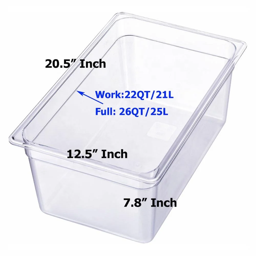 1/1 GN PC прозрачная кастрюля для еды с крышкой