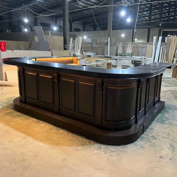 American Vintage wood Custom Cashier Front Desk Cafe Coffee Shop Counter Food Display Bakery restaurant bar counter