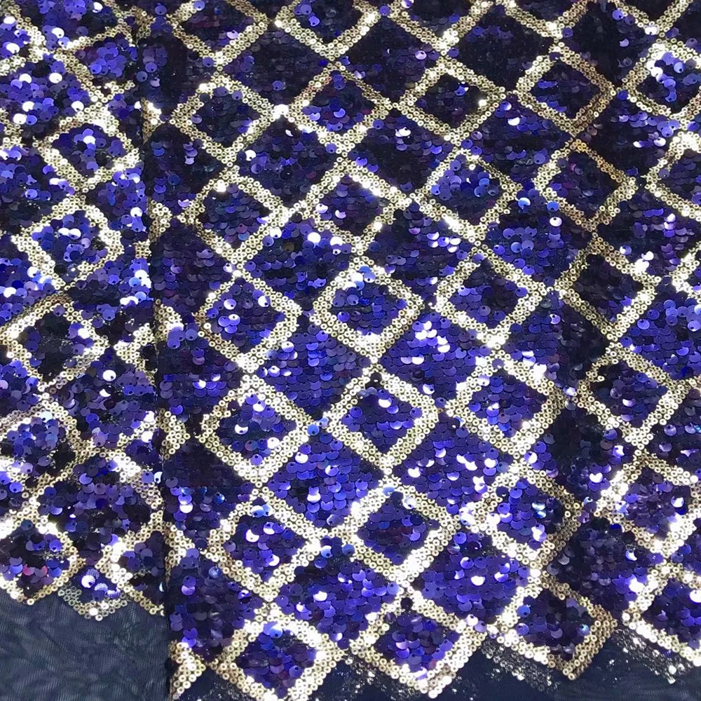 cheap beautiful square embroidery sequin lace fabric for woman dress