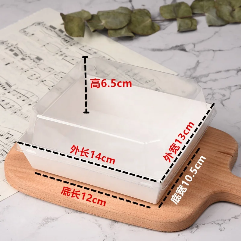 Different Size White and Brown Sandwich packaging Cardboard paper box with PET cover