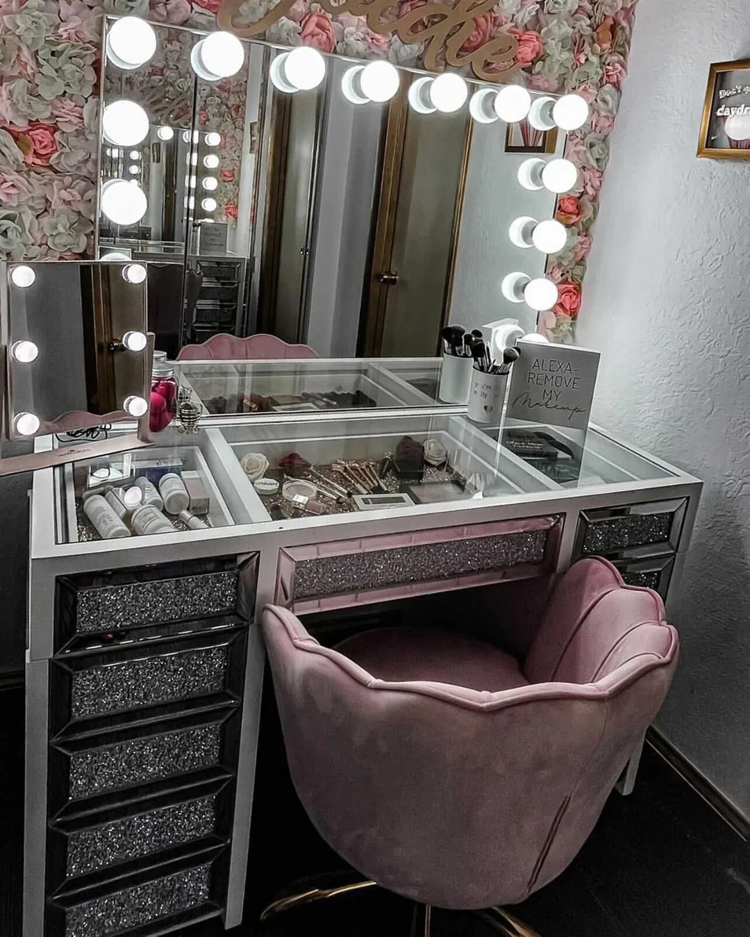Dressing Table Set With Stool And Oval Shape Mirror Makeup Vanity Furniture Bedroom White,High Quality Dressing Table Mirror