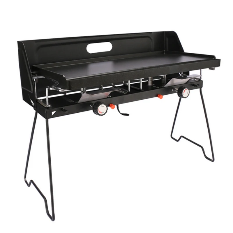 SV0319 Cheap Price Lpg Gas Steel Stove Camping Oven & Hob 2 Burners Stainless Steel Gas Burner Blower Single Gas Burner