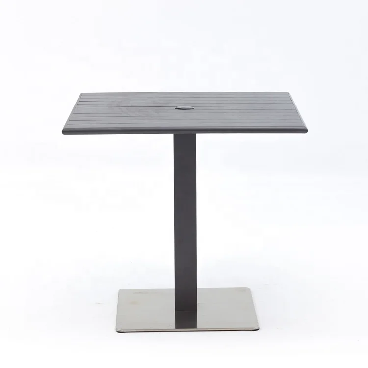 Modern Outdoor Furniture Aluminum Round Table With Umbrella Hole Patio Restaurant French Bistro Coffee Round Metal DiningTable