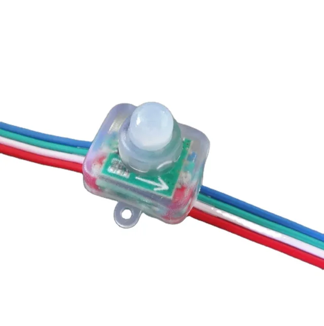 Smart Led Pixel Light 5V 12V 0.3W 12mm Square RGB Pixel Nodes WS2801 50pcs per String Point Light