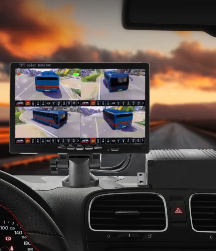 Waterproof 4 Ways Monitoring Bus Backup  Cameras 360 Degree Parking 3D Truck Camera