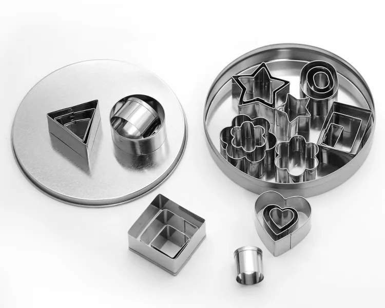 Hot Sale Baking Tool 24pcs Stainless Steel Halloween DIY Tools Heart Star Biscuits Mold Cookie Cutter Set