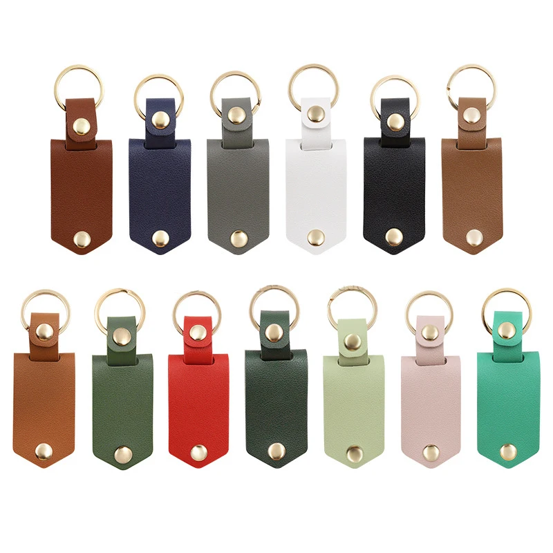 High Quality Sublimation Keyring Custom Blank Photo Keychain Tag With Pu Leather Key Chain Personalized Gift For Couple Family