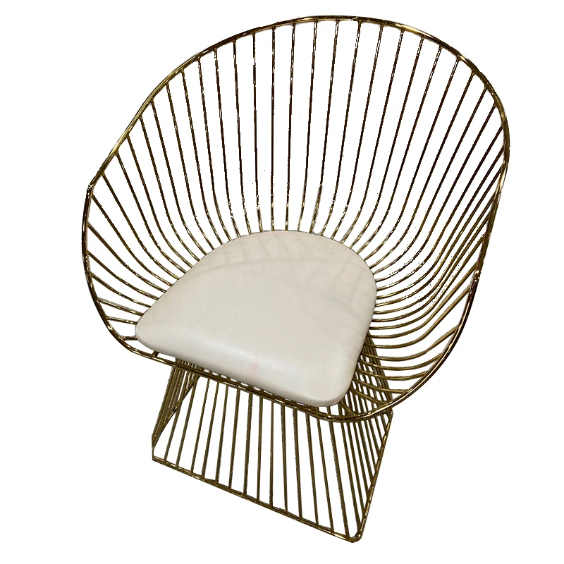 
Factory Price Metal Wire Dining Chair In Shiny Gold 