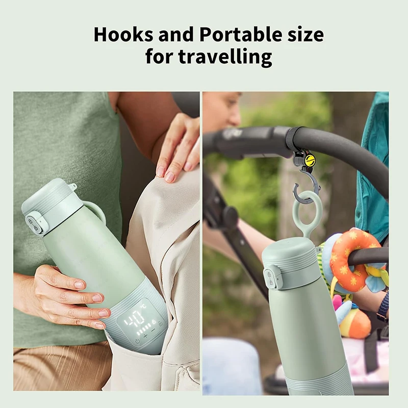 500ml On The Go USB Fast Charging Thermos Cup Cordless Travel Car Portable Baby Bottle Warmer For Water Baby Milk Formula
