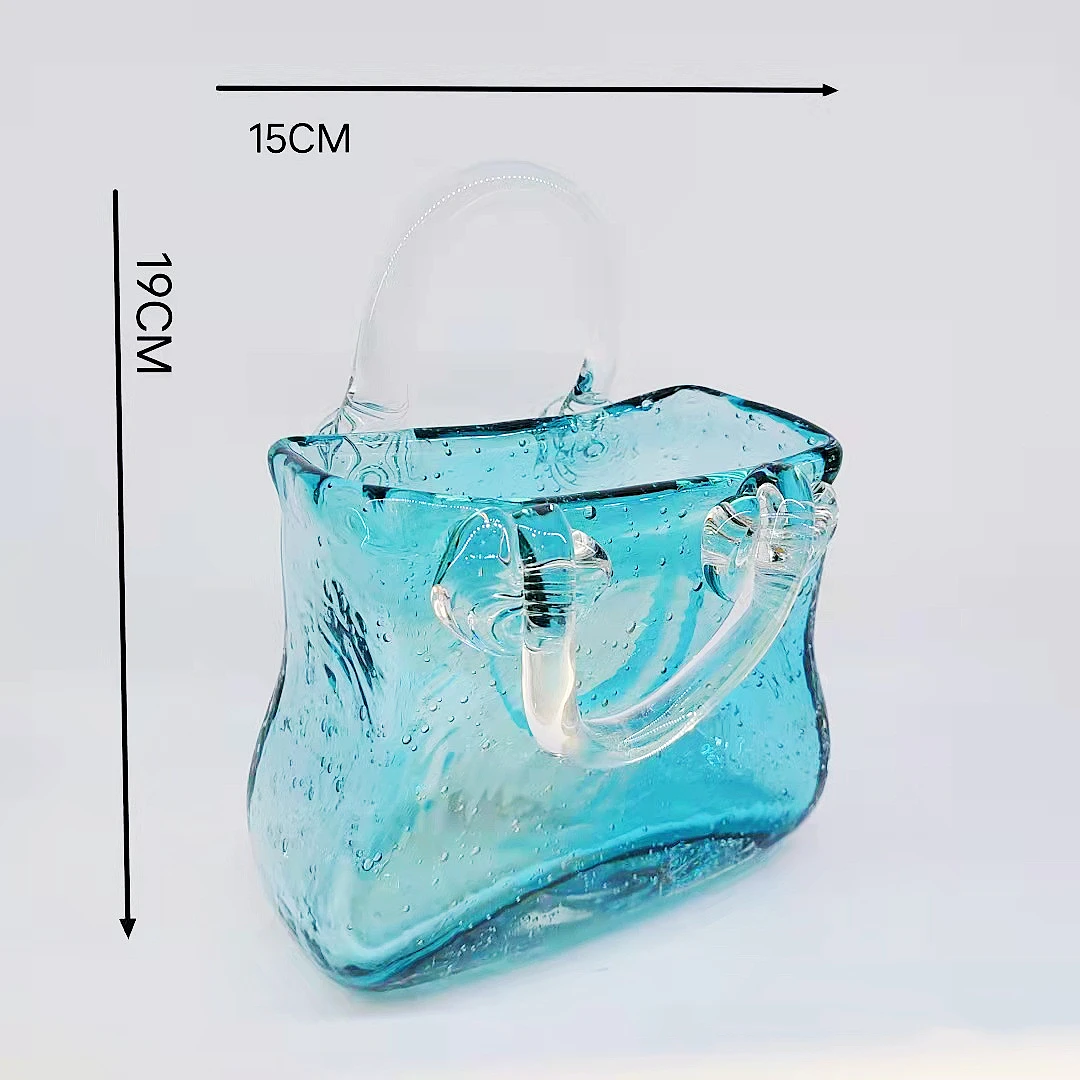 Handblown Murano glass vase bag shape vase creative home decoration