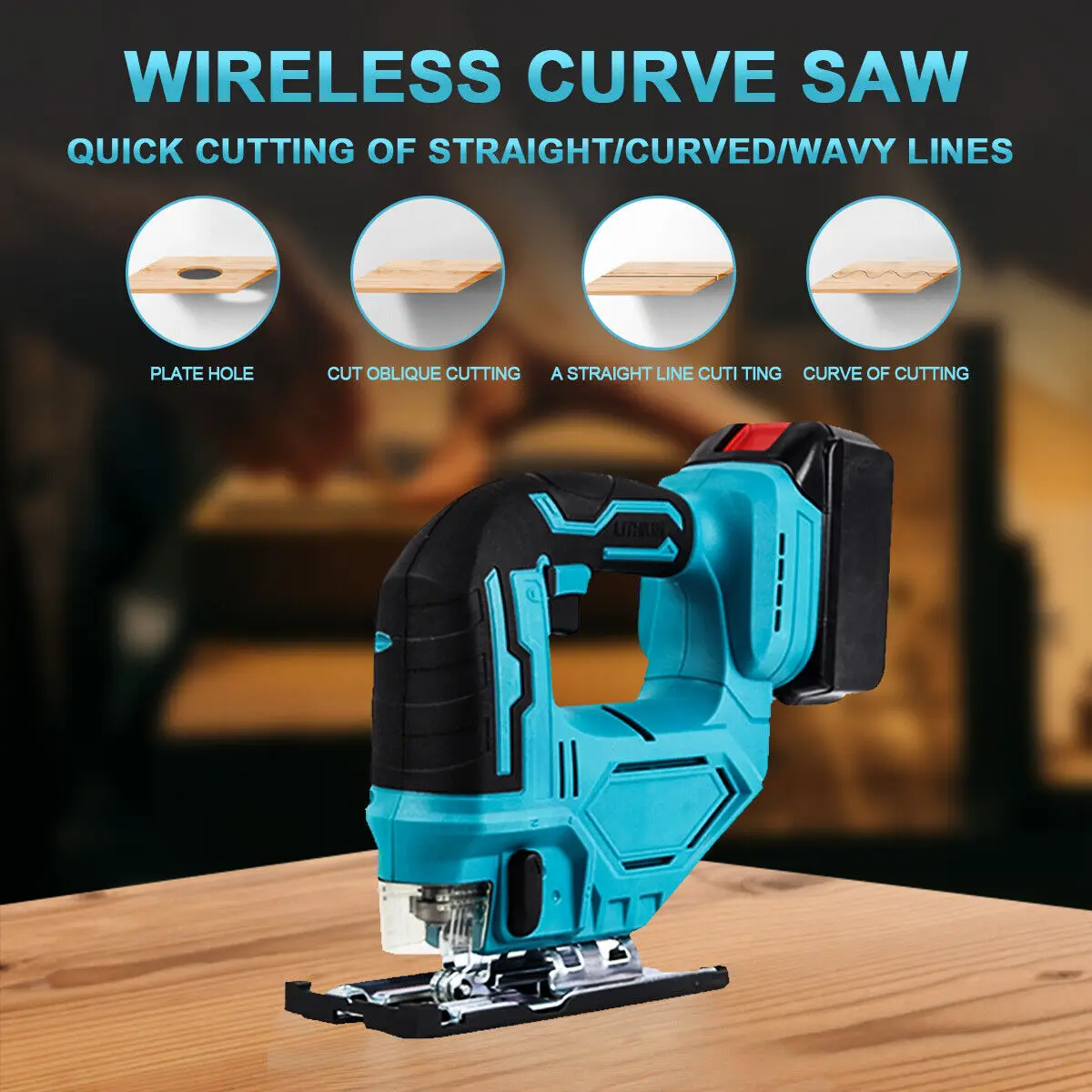 Lumberjack 21V Cordless Jigsaw Power Saws with 2x Lithium Batteries & Charger Wide Tool Range