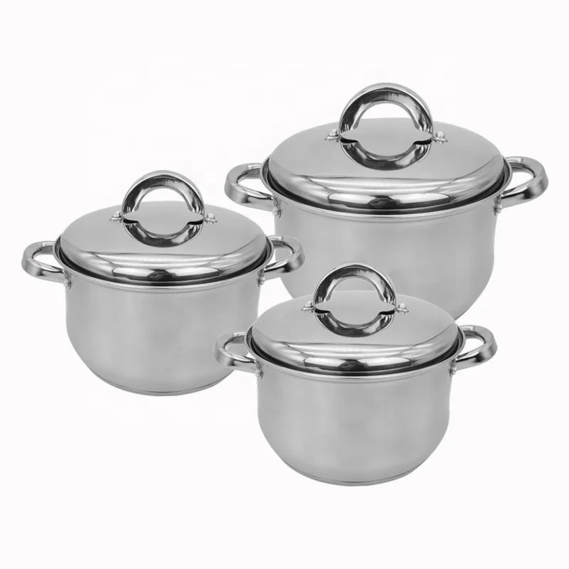 6 Pcs Stainless Steel Kitchen Casserole cooking pot set cookware set tableware Soup Pot With Lid Hotpots Sauce Pan