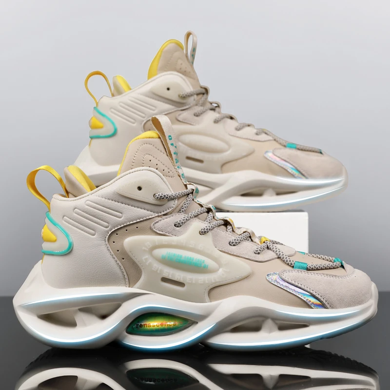 Custom High Quality Men Sneakers Wholesale Famous Designer Brand Sport Shoes High Top Casual Basketball Shoes