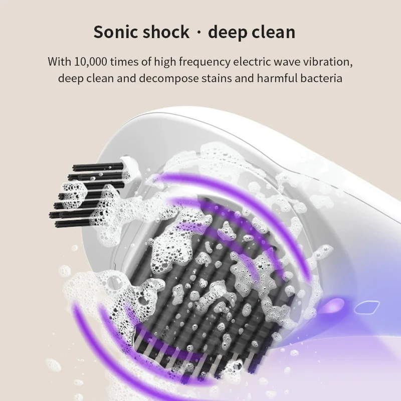 ALQ Portable Handheld Automatic Shoe Brush Shine Polisher With  Disinfection Light Sneaker Shoes Cleaner