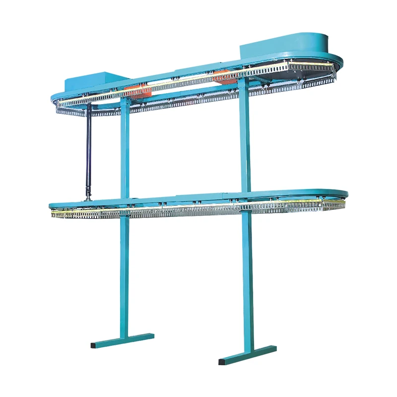 clothes conveying line equipment for dry cleaning shops Double layer rotating clothes rack conveyor clothes hanging machine