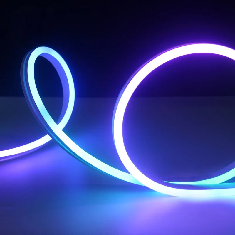 Неоновая Водонепроницаемая цифровая светодиодная неоновая лента DC24V 12V RGB Dream Color