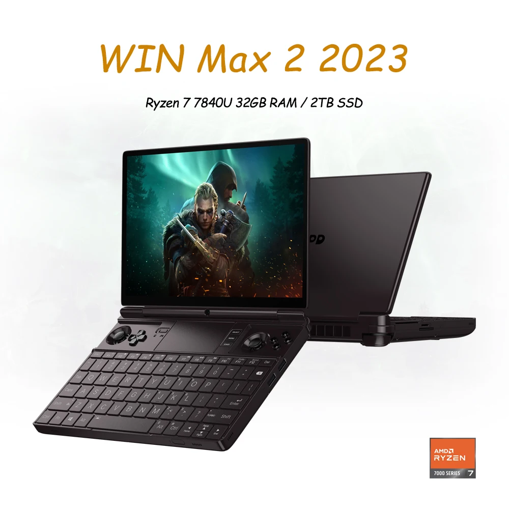 GPD WIN Max 2 2023 32GB RAM Memory 2TB SSD Hard Disk Gaming Laptops Notebooks Mini PC  with Backlit Keyboard