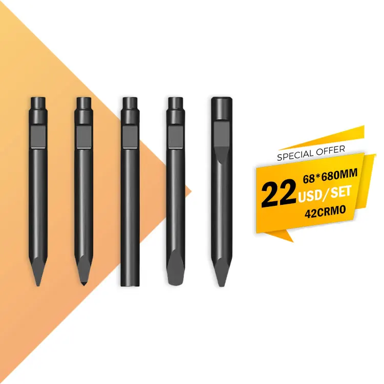 High Quality 68mm Chisel for Hydraulic Hammer: SB40 Type, Moil Point, Blunt Variants for Diverse Needs