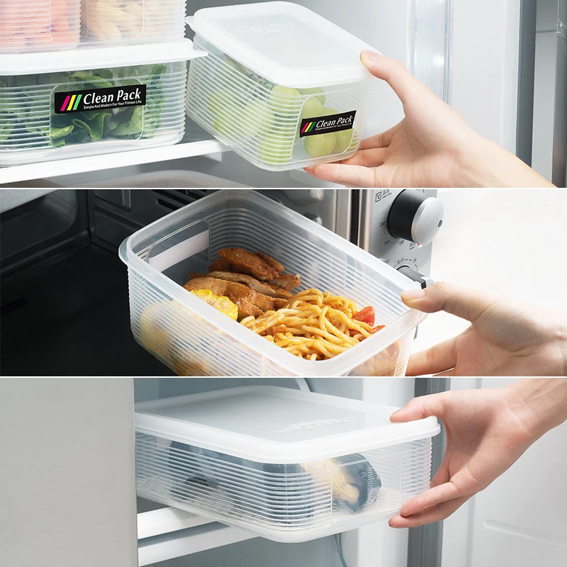 kitchen Crisper Plastic drawer Classification containers food egg Fresh-keeping box refrigerator storage box with divider