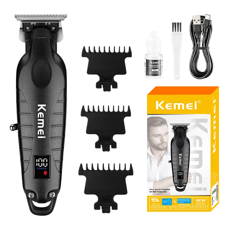 Kemei KM-2293 Salon Level Powder Metallurgical Blade Electric Scissors Hair Clipper 1200 mAh Lithium Battery Hair Trimmers