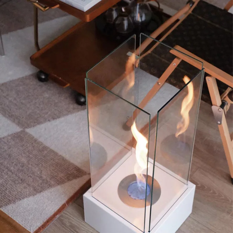 Wholesale Hot Selling Home Decor Square Alcohol Indoor Metal Fireplace Table Top Fire Pit