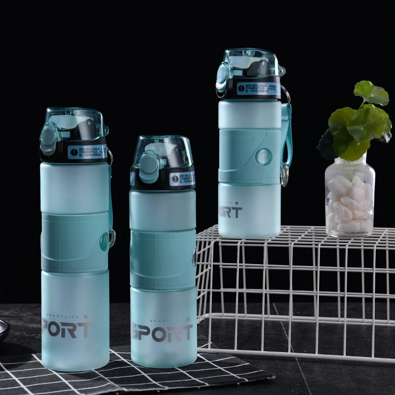 New Design Leak-proof Sport Water Bottle With Straw Plastic Milk Fruit Gym Bottles Tour Outdoor Bicycle Sports Drinkware